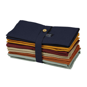 S4Sassy Multicolore Solide décoration de Maison Set De 12 Serviettes De Table en Tissu Cocktail