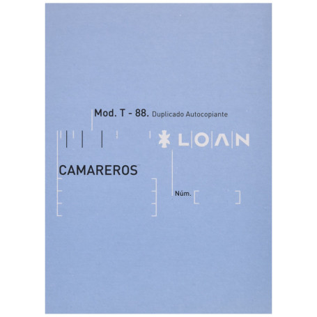 Carnet de Serveur Loan T88 - Pratique et Élégant en Bleu