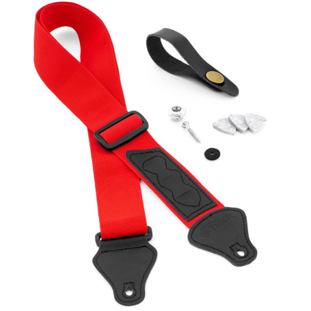 Lot de 3 médiators en feutre rouge pour ukulélé - Tiger