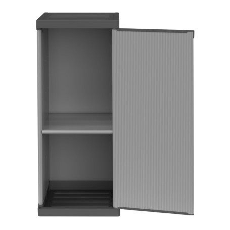 Armoire de Rangement en Résine Mongardi - 1 Porte, 1 Étagère, Noir