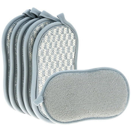 Lot de 6 Éponges à Vaisselle Réutilisables et Absorbantes - QWORK