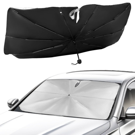 Pare-Soleil QWORK pour Voiture avec Poignée Rotative 360° en Fibre de Carbone