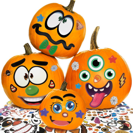 Ensemble d'Autocollants Citrouille Halloween - 48 Pièces pour Décoration Festive