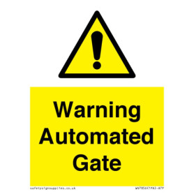 Panneau d'Avertissement pour Portail Automatisé - 75 x 100 mm