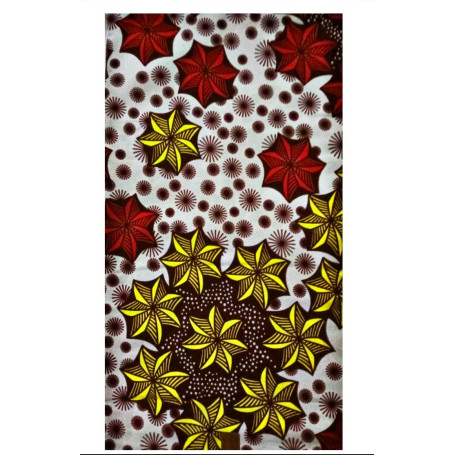 Coupon de Tissu Wax Africain 100% Coton - 2 Yards Multicolore