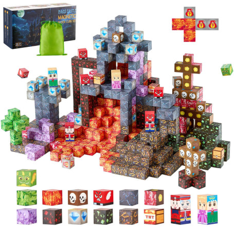 VEVOR Blocs de Construction Magnétiques 150 PCS - Château Sombre pour Enfants
