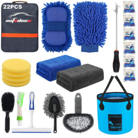 Kit de Nettoyage de Voiture AUTODECO 22 Pièces en Microfibre