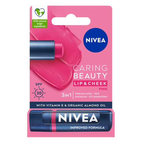 NIVEA Rouge à Lèvres Soin 3 en 1 Rose - Hydratation et Protection SPF 30