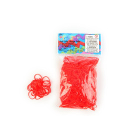 Pack d'Élastiques Rouge Jelly Rainbow Loom - 600 Élastiques et 24 Fermoirs