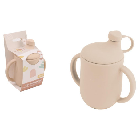 Gobelet d'Apprentissage en Silicone Beige - Doron & Charlie - 150 ml
