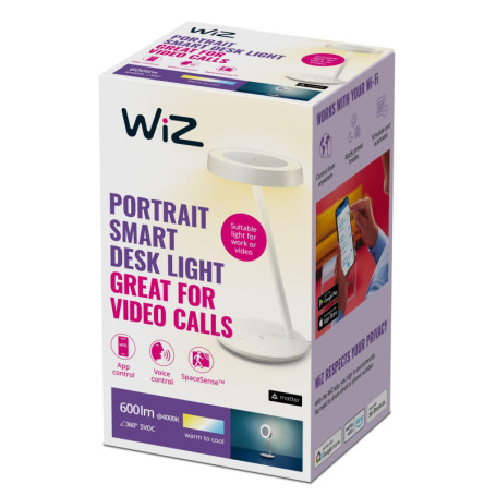 Lampe de Bureau LED WiZ Portrait - Éclairage Intelligent pour Visios
