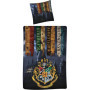 Parure de Lit Harry Potter Poudlard pour Enfant - Housse de Couette 140x200 cm et Taie d'Oreiller 65x65 cm