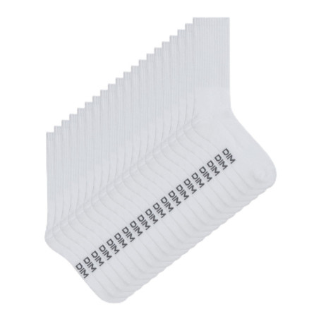 Lot de 10 Chaussettes Mi-Hautes Sport DIM Ecodim - Confort et Style Blanc 40-45 EU