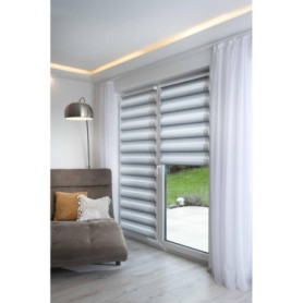 Store Enrouleur Double Khome Klemmfix Madrid - Dégradé de Gris, 45x200 cm