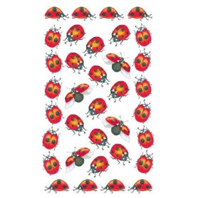 Autocollants Coccinelle BSB - 3 Feuilles Créatives de 7,8 x 12,5 cm