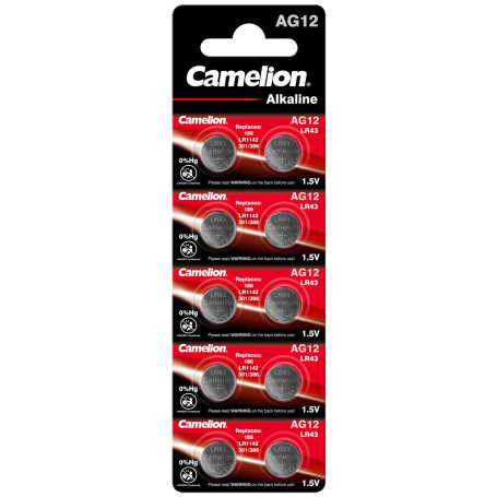 Camelion Blister de 10 Piles Alcalines AG12/LR43/LR1142/386