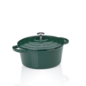 Cocotte en Fonte Émaillée Kela Calido 3,8 L - Induction Vert Émeraude