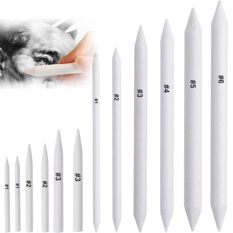 Set de 12 Estompeurs en Papier pour Dessin - Outils de Mélange pour Artistes