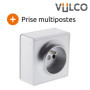 Prise Électrique Saillie 2P+T Argentée Zenitech - Gamme Vulco