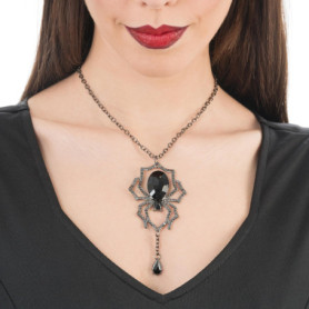 Collier Araignée Chaks en Pierre Acrylique Noire - Accessoire Gothique