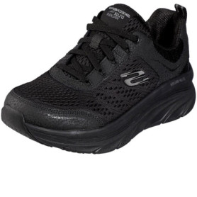 Skechers D'lux Walker Infinite Motion - Chaussures de Marche Femme en Cuir Noir