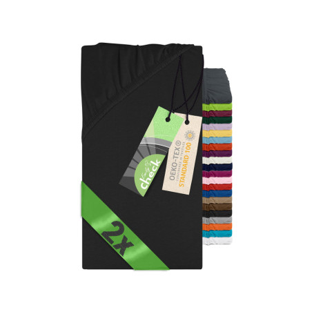 Lot de 2 draps en coton noir pour parc et tapis d'éveil - 100 x 100 cm