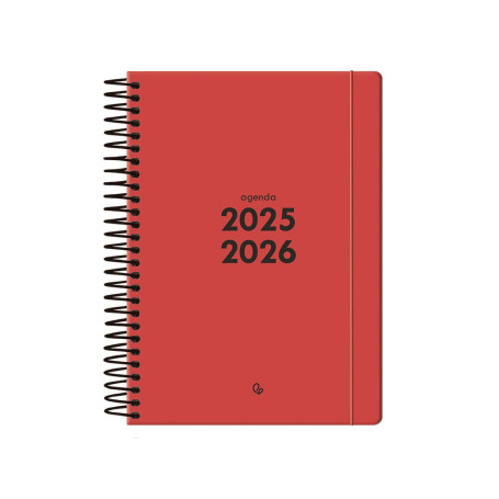 Agenda Scolaire Bilingue Liderpapel 2025-2026 Rouge A5