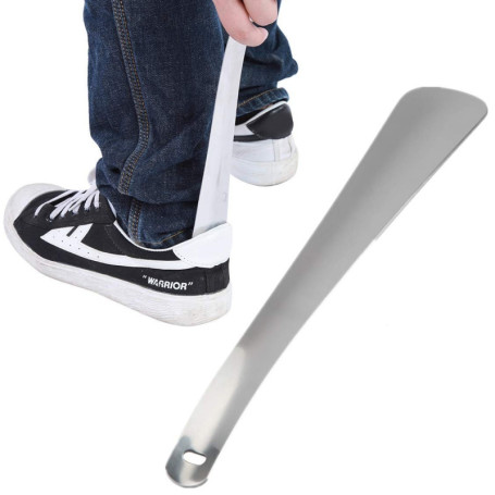 Chausse-pied en acier inoxydable avec long manche pour un enfilage facile