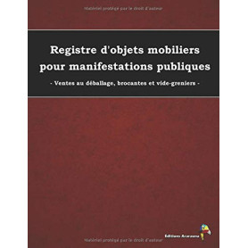 Registre Rouge pour Objets Mobiliers - Manifestations Publiques