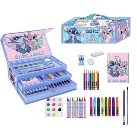 Kit de Papeterie Coloriable Stitch - Mallette Scolaire Créative pour Enfants