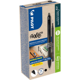 Lot de 10 Stylos Effaçables FriXion Ball 07 Plus - Rechargeables et Écologiques