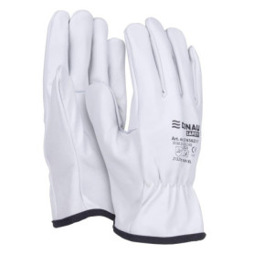 Gants de travail en cuir de vachette DONAU SAFETY - Taille 7 - Blanc