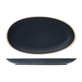 Assiette Ovale Galloway Noir - Lot de 6 par Cosy & Trendy