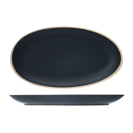 Assiette Ovale Galloway Noir - Lot de 6 par Cosy & Trendy