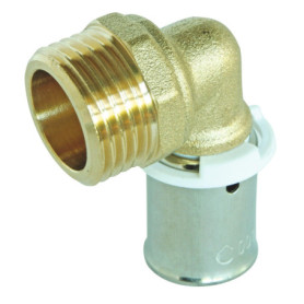 Coude mâle à sertir 15/21 pour tubes PER Ø20 - Raccord Somatherm fiable et rapide