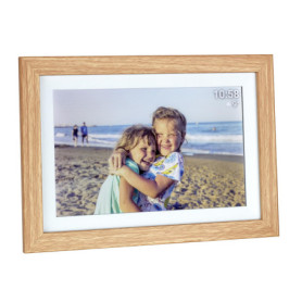 Cadre Photo Numérique TFA Dostmann 10" en Bois avec Application Frameo