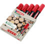 Marqueur Peinture Edding 52 EcoLine Rouge - Pack de 5 avec Pointe Biseautée