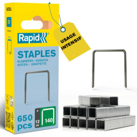 Agrafes N°140 Rapid - 12 mm, 648 pièces en fil galvanisé pour construction