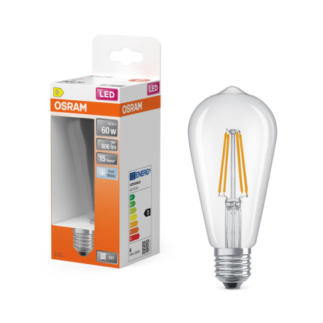 Lampe LED Filament Edison 5,9 W - Blanc Froid 4000 K - Design Rétro