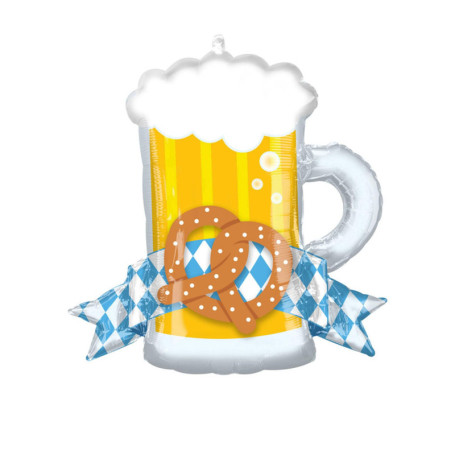 Ballon en forme de chope de bière avec bretzel - Fête de la bière