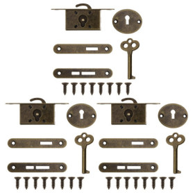 Serrures Antiques ECSiNG pour Meubles - 3 Sets avec Clés en Alliage de Zinc