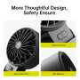 JISULIFE Ventilateur portable, ventilateur portable avec écran LED [refroidissement maximum 19,5 heures] 5000 mAh, plié à 150 °,