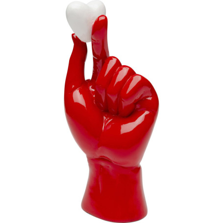 Figurine Décorative Kare Design Holding Heart en Résine Rouge