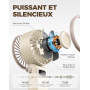Diveblues Mini Ventilateur Portable Turbo,100 Vitesses à Flux d’Air Puissant 7,4 m/s, Petit Ventilateur de Poche Pliable 4-en-1 
