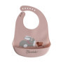Bavoir en Silicone avec Bac Récupérateur - Motif Âne Emmi Girl Flora Rose