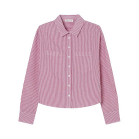 Chemisier Rouge Rayé à Poches pour Femme - Springfield