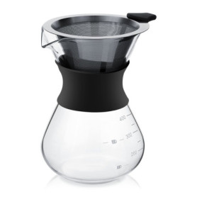 Cafetière Manuelle Aramox en Verre Borosilicate avec Filtre Permanent 400ml
