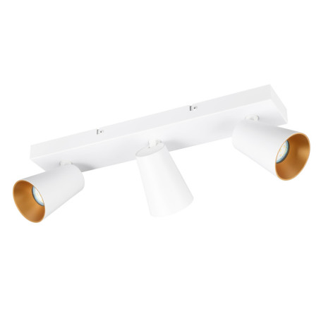 Spot Mural TRIO SHARP en Métal Blanc Mat avec Couvercle Doré