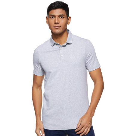 Polo Armani Exchange en Jersey Gris à Manches Courtes