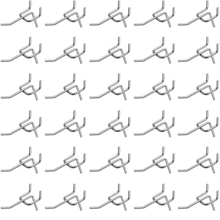 Lot de 30 crochets muraux perforés Meister - 60 x 38 mm - Métal chromé